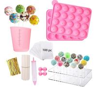 309PC Cake Pop Making Set With Stand Holder, 20 Cavity Mold, Lollipop Sticks, Wrappers, Decorating Pen, 4 Piping Tips and Measuring Cup