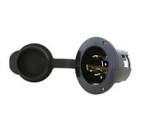 30A 125/250V NEMA L14-30P 4-Prong Locking Power Input Inlet with Cover for Transfer Switch, Generator & Industrial Equipment, Black