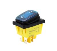 30A 12V 24V 110V 220VLED Rocker Switch Waterproof IP65 ON OFF Heavy Duty 4 Pin DPST Sealed Boat Marine Toggle 30x22(Blue,12V-24V)