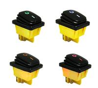 30A/250V 16A/250V Heavy Duty 4 Pin T85 Sealed ON OFF Rocker Switch With Led 12V 24V 110V 220V 380V Black Painting 4Pcs(Green,6V)