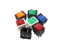 30A 250V 4 6 Pin ON-OFF Boat Rocker Switch Sterling Silver Contacts KCD4 Power Switch With Led Indicator Light 30A/250V 25 * 31MM(4PIN ON-OFF RED)