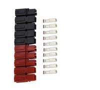 30A 600V Quick Connect for battery Terminals Red Black 5 Pairs for Marine EV Solar - Silver Plated Copper Wire Connectors 12-20AWG