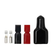 30A 600V Style Connector Set, Red & Black Heavy Duty for battery with PVC Dust Cover for Solar EV Forklift (1 Pair)