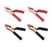 30A Heavy Duty Pure Copper Crocodile Clips, 4 Pcs Insulated Battery Clamps for Car Battery Charger & Jump Leads, Strong Jaws for Automotive DIY Electrical Projects and Emergency Car Starters