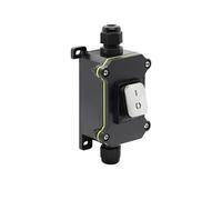 30A High Current Connetor Outdoor Inline Power Cord 110V-220V 12V-24V Marine Rocker Switch On Off Waterproof IP67 Junction Box(0324,White-LED,110V-220V)