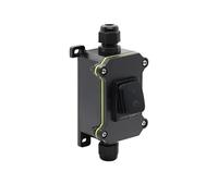 30A High Current Connetor Outdoor Inline Power Cord 110V-220V 12V-24V Marine Rocker Switch On Off Waterproof IP67 Junction Box(0323,Red-LED,12V-24V)