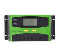 30A LCD Solar Charge Controller, PWM Solar Charge and Discharge Controller, 12V/24V Auto Recognition with Dual USB Ports, Intelligent Charging for Solar Panel Systems, Home, Street