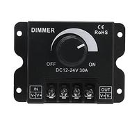 30A LED Dimmer PWM Single Channel Adjustable Dimming Controller DC 12V - 24V - Flicker - Free, Stepless Brightness Control, Ideal for Unicolor LED Lights