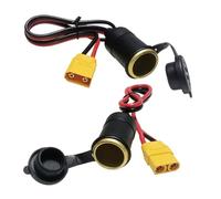 30A XT90 Male/Female to Cigarette Lighter Socket Adapter Cable 10AWG Pure Copper, 24V 360W High Power Car Plug for Portable Power Station RV Solar Generator, 0.5m 1.5m Length Options(XT90 female,1.5m)