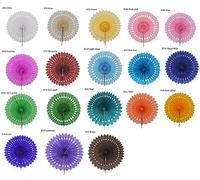 30cm/12inch Decorative Paper Fans, 30cm/12inch Tissue Paper Fans, Colourful Paper Decorations (Primary Color: Dark Green)