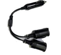 30cm 12V/24V Twin Cigarette Lighter Socket Adapter - 10A Fused 120W Dual Socket Splitter for Cars Vans Utes Trucks & Motorhomes Twin Outlet Power Lead