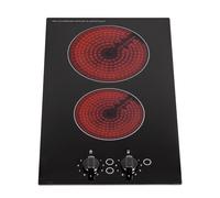 30cm 2 Burner Domino Ceramic Electric Hob In Black, Knob Control - CERH30BL SIA Black One Size