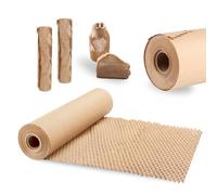 30cm×30m Honeycomb Brown Paper, Packing Paper for Mobile and Packaging, Gift Fragile Bubble Wrap Roll Substitute and Biodegradable Ecological Paper Bubble Wrap (Brown)