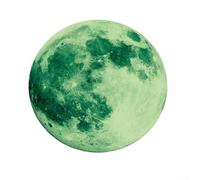 30cm 3D Luminous Moon Wall er Glow in the Dark, PVC Night Light Decal for Kids Room Bedroom Ceiling Decor, Astronomy (Green)