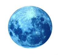 30cm 3D Luminous Moon Wall er Glow in the Dark, PVC Night Light Decal for Kids Room Bedroom Ceiling Decor, Astronomy (Blue)