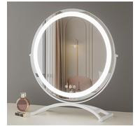 30cm 40cm 50cm LED Round Makeup Mirror - Lighted Vanity Mirror with 360° Rotation, Touchscreen Controls, 3 Color Modes, Adjustable Brightness - Perfect for Dressing Table Use