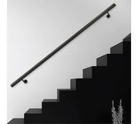 30cm-600cm Metal Handrail Stair Railing Grab Bar Kit|Staircase Banister Hand Rails for Indoor Outdoor Wall Mount Decking Railings|Round Pipe Stair Handrail Safety Support(6.6ft/200cm)