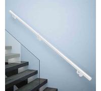 30cm-600cm Staircase Handrails, Galvanized Metal Stair Railing Easy to Install, Round Iron Balusters Hand Railing Indoor Outdoor for Household or Commercial Buildings(13.1ft/400cm)