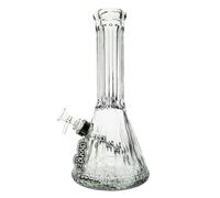 30cm 7mm "Mercy Seat" Cut Glass Beaker Waterpipe with Chongz Stem