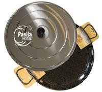 30cm - 80cm Enamelled Paella Pan + Aluminium Lid +Spoon (according to variation)