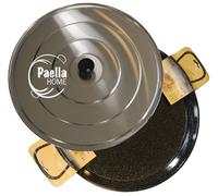 30cm - 80cm Enamelled Paella Pan + Aluminium Lid +Spoon (according to variation)