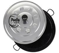 30cm - 80cm Enamelled Paella Pan + Aluminium Lid +Spoon (according to variation)