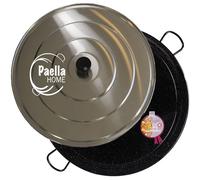 30cm - 80cm Enamelled Paella Pan + Aluminium Lid +Spoon (according to variation)
