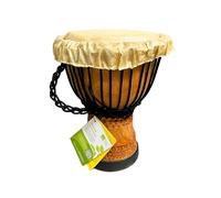 30cm African Djembe Drum Handmade with Mahogany featuring Beautiful Deep Hand Carvings - 8" diameter