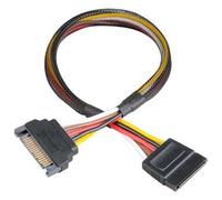 30cm Akasa AK-CBPW04-30 15-pin SATA Power Extension Cable, Male to Female, Black