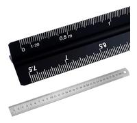 30cm Aluminum Triangular Architect Ruler Stainless Steel Ruler Metric 1:20 1:25 1:50 1:75 1:100 1:125 for Architects, Students, Draftsmen Engineers