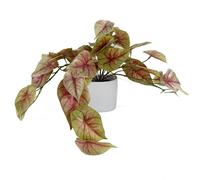 30cm Artificial Pink Caladium Potted Trailing Plant Leaf Pink One Size