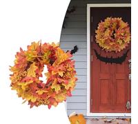 30cm Autumn Wreaths for Front Door,Artificial Maple Leaves & Berries Garland for Thanksgiving Harvest Decorations Wall Window Party Wedding Decorations Indoor Outdoor Home Decor