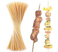 30cm Bamboo Skewers, 100 PCS Large Skewers Wooden, BBQ Skewer, Kebab Skewer Sticks Wooden, Candy Floss Sticks for BBQ, Shish Kabobs, Chocolate Fountain Party Essentials, Vegetable, Fruit, Meat
