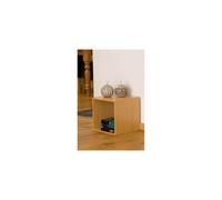 30cm Beech Wood Cube Box, Stackable Side Table & Storage Cabinet, Square Beech Veneer