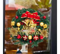 30cm Christmas Artificial Wreath with Xmas Baubles Bells Bow Knots