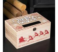 30cm Christmas Eve Wooden Gift Box with Personalisable Name Plate