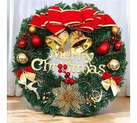 30cm Christmas Wreath with Glitter Finish, Mixed Artificial & Natural Decor for Indoor/Outdoor Door Decorations, 12 Inch Festive Holiday Wreath (Red)