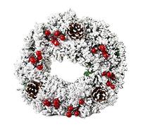 30cm Christmas Wreath Xmas Garlands Reusable Door Artificial Christmas Wreath for Fireplace Front Door Grave Staire Xmas Tree Garden Yard Thanksgiving Christmas Decor