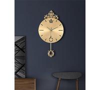 30cm Classical Large Decorative Wall Clock with Pendulum - Modern Non-Ticking Silent Pure Copper Design for Living Room, Bedroom, Study, Office