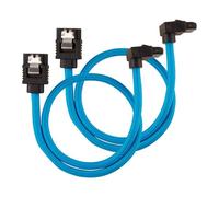 Corsair Premium Sleeved SATA Cable - SATA 6Gbps 30cm, 90° Connector, Blue