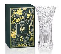 30CM Crystal Glass Vase with Premium Gift Box, Large Clear Vase for Flowers