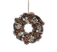 30cm Diameter Festive Wreath Silver Fir Cones Berries & Foliage Christmas Decoration
