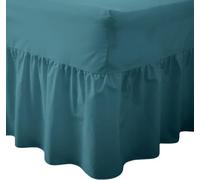 30CM Frill Drop Plain Dye Frilled Fitted Valance Sheet Double Bed Skirt Teal Non Iron Poly Cotton Fitted Valance Bed Sheets 25CM Deep Fit