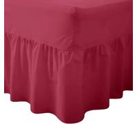 30CM Frill Drop Plain Dye Frilled Fitted Valance Sheet King Size Bed Skirt Wine Non Iron Poly Cotton Fitted Valance Bed Sheets 25CM Deep Fit
