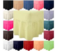 30CM Frill Drop Plain Dye Frilled Fitted Valance Sheet Single Size Bed Skirt White Non Iron Poly Cotton Fitted Valance Bed Sheets 25CM Deep Fit