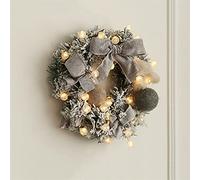 30CM Garland Christmas Decorations Wreath Artificial Rattan Hanging Garland with Light (A A)