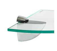 Harbour Housewares 3X Floating Glass Corner Shelves - 30Cm - Silver Brackets - Bathroom Shower Storage Vanity Display Unit Shelf