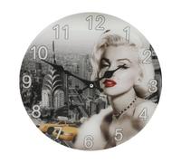 30cm Glass Hometime Wall Clock Marilyn Monroe Design