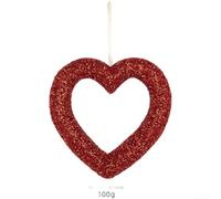 30cm Heart Wreath Red Gold Foam Wall Hanging Decor(A)