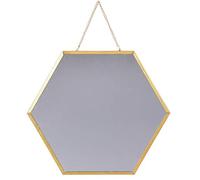 30cm Hexagon Shaped Hanging Wall Mirror Bathroom Shaving Mirror With Gold Frame